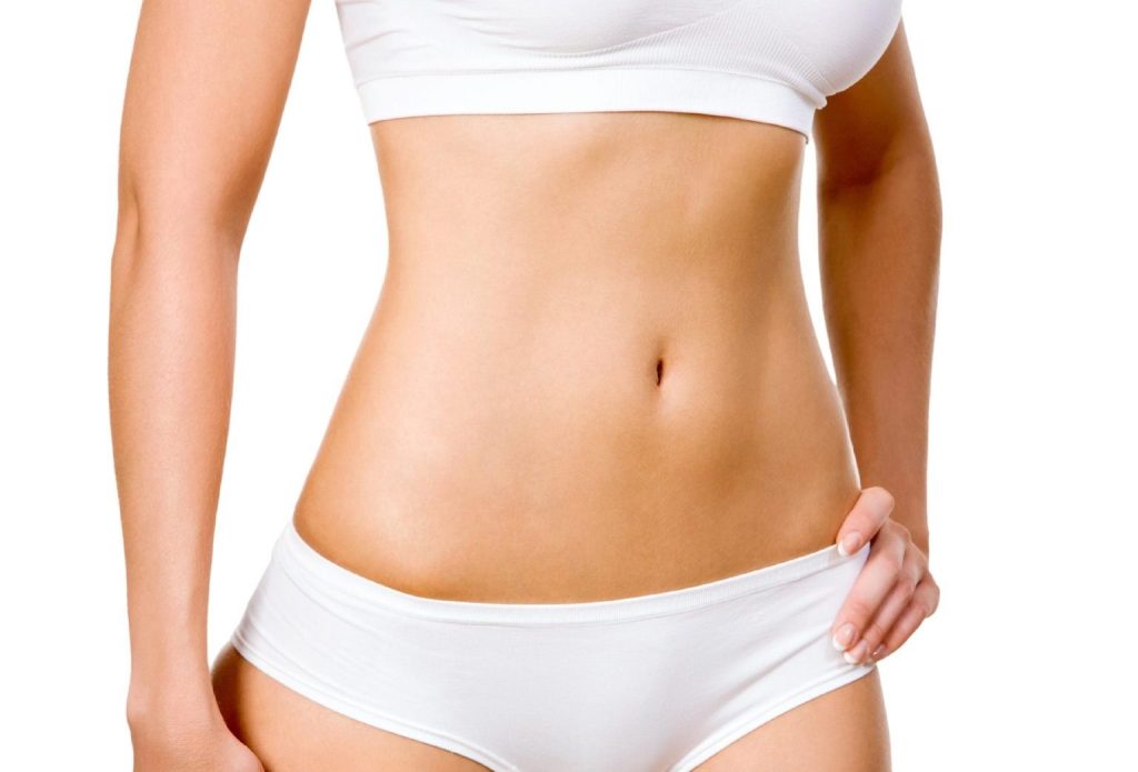 up close image of woman's flat tummy